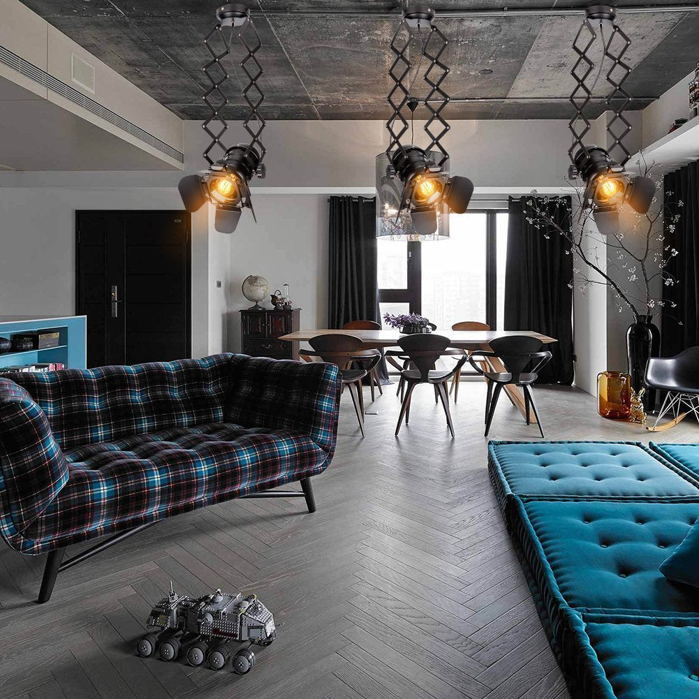 Telescopic Loft Industrial Iron Spotlight Vintage Ceiling Lights LED Shop Light Track Light