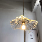 E27 Lotus Leaf Glass Gold Copper Modern Nordic Pendant Lights Hanging Lamp Kitchen Island Lamp Flower Ceiling Lamp Living Room Pendant Lamp