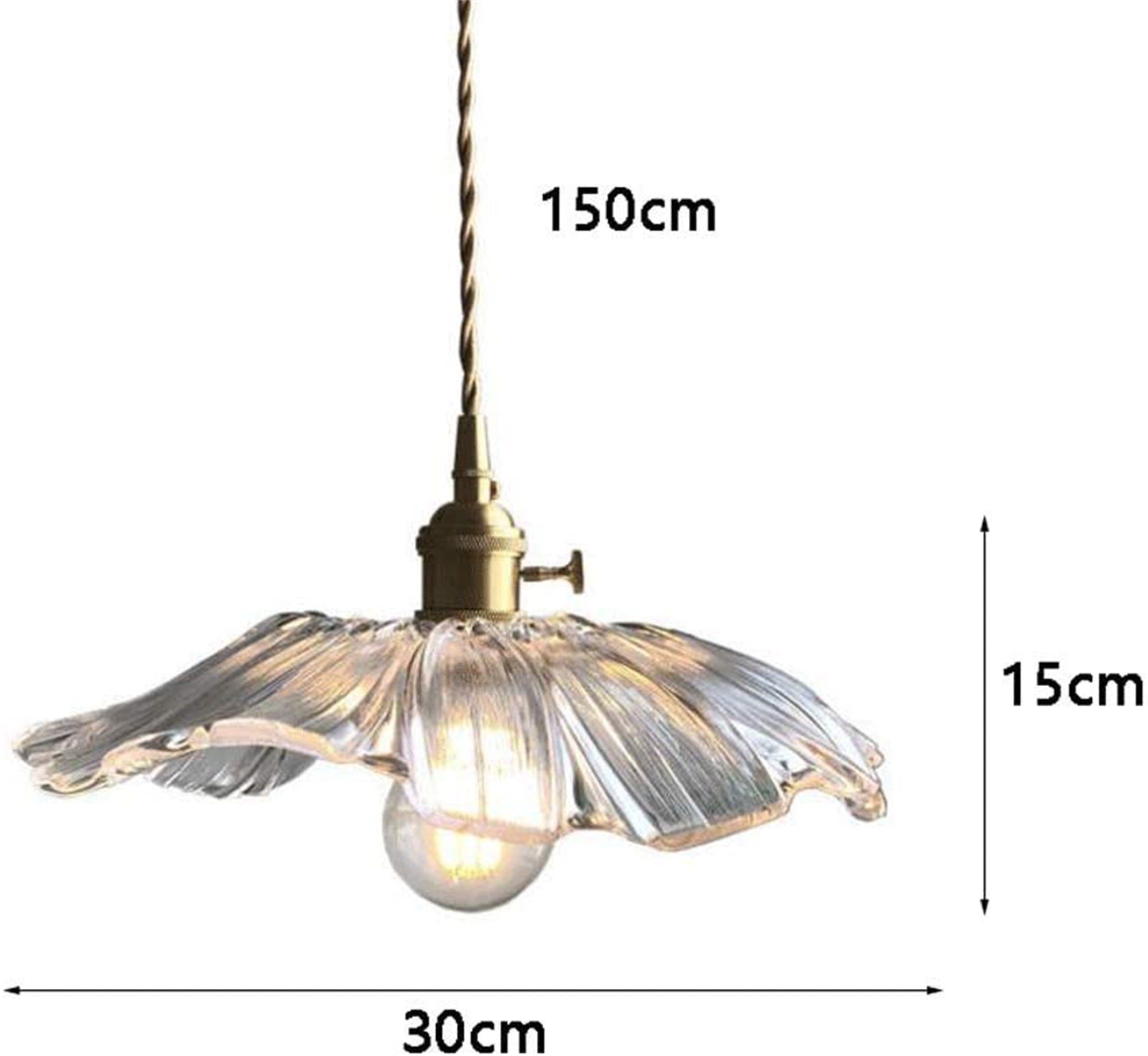 E27 Lotus Leaf Glass Gold Copper Modern Nordic Pendant Lights Hanging Lamp Kitchen Island Lamp Flower Ceiling Lamp Living Room Pendant Lamp