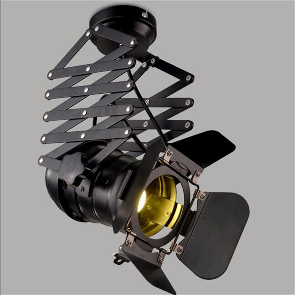 Telescopic Loft Industrial Iron Spotlight Vintage Ceiling Lights LED Shop Light Track Light