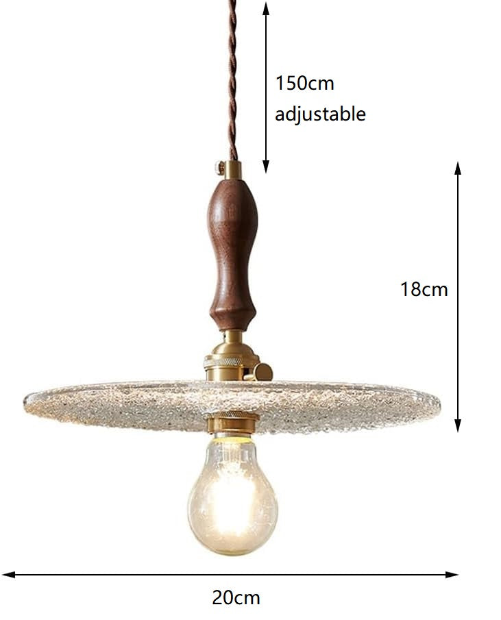 Nordic Japanese Pendant Lights E27 Glass Lampshade Creative Retro Restaurant Bar Kitchen Island Walnut Chandelier Adjustable 20cm Ceiling Hanging Lights