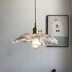 E27 Lotus Leaf Glass Gold Copper Modern Nordic Pendant Lights Hanging Lamp Kitchen Island Lamp Flower Ceiling Lamp Living Room Pendant Lamp