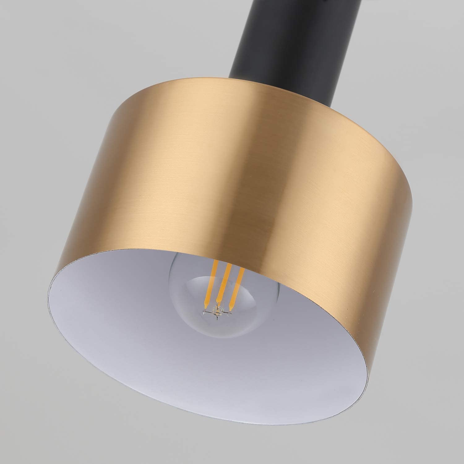 E26 Pendant Light Fixture - Modern Gold & Black Hanging Light for Kitchen Island, Dining Room, Bedroom, Living Room - Adjustable Nordic Style Chandelier