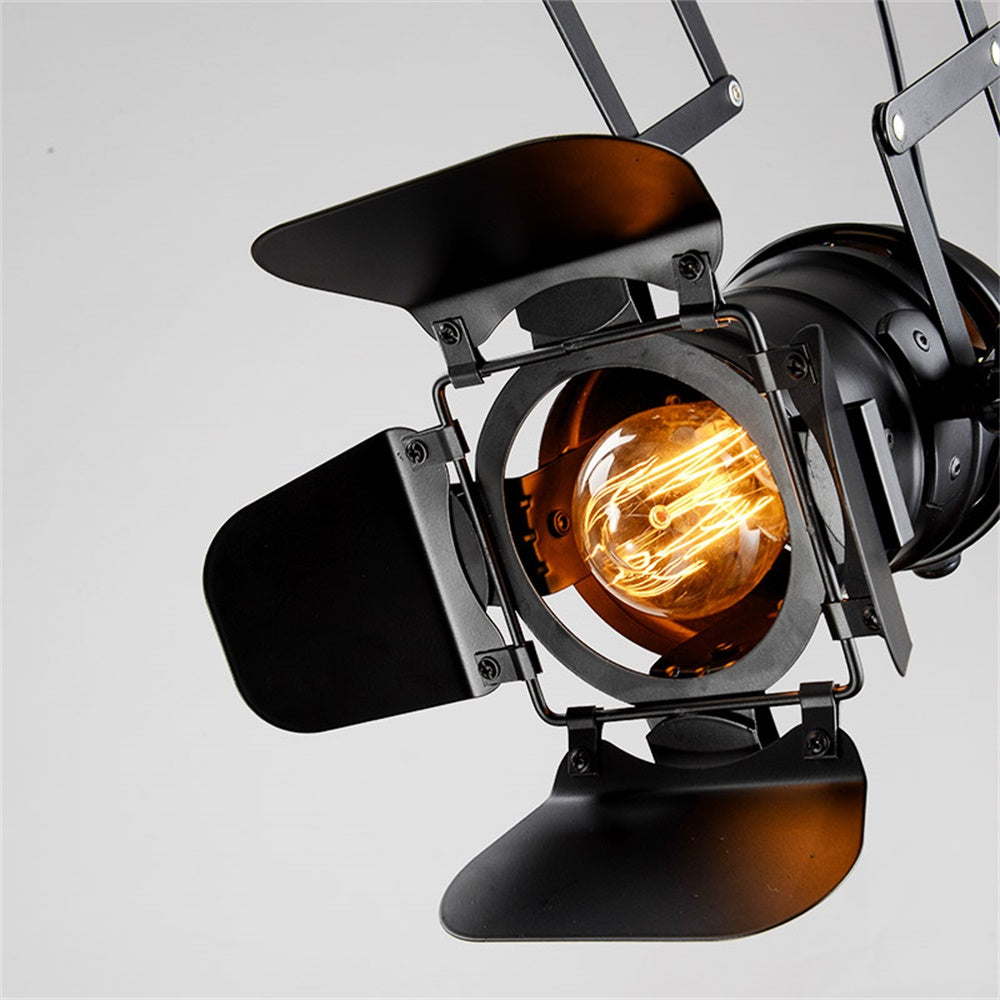 Telescopic Loft Industrial Iron Spotlight Vintage Ceiling Lights LED Shop Light Track Light