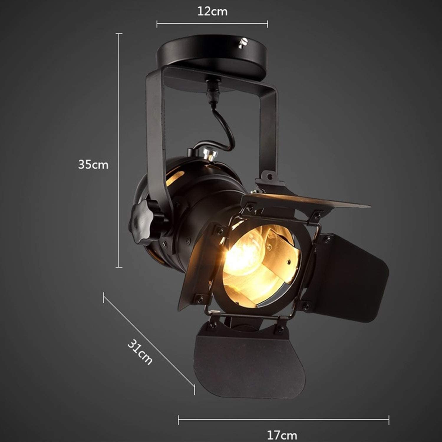 E26 Loft Industrial Ceiling Spots Spotlight Fixture LED Metal Track lamp Ceiling Lights Lamp for Living Room Pub Bar Cafe