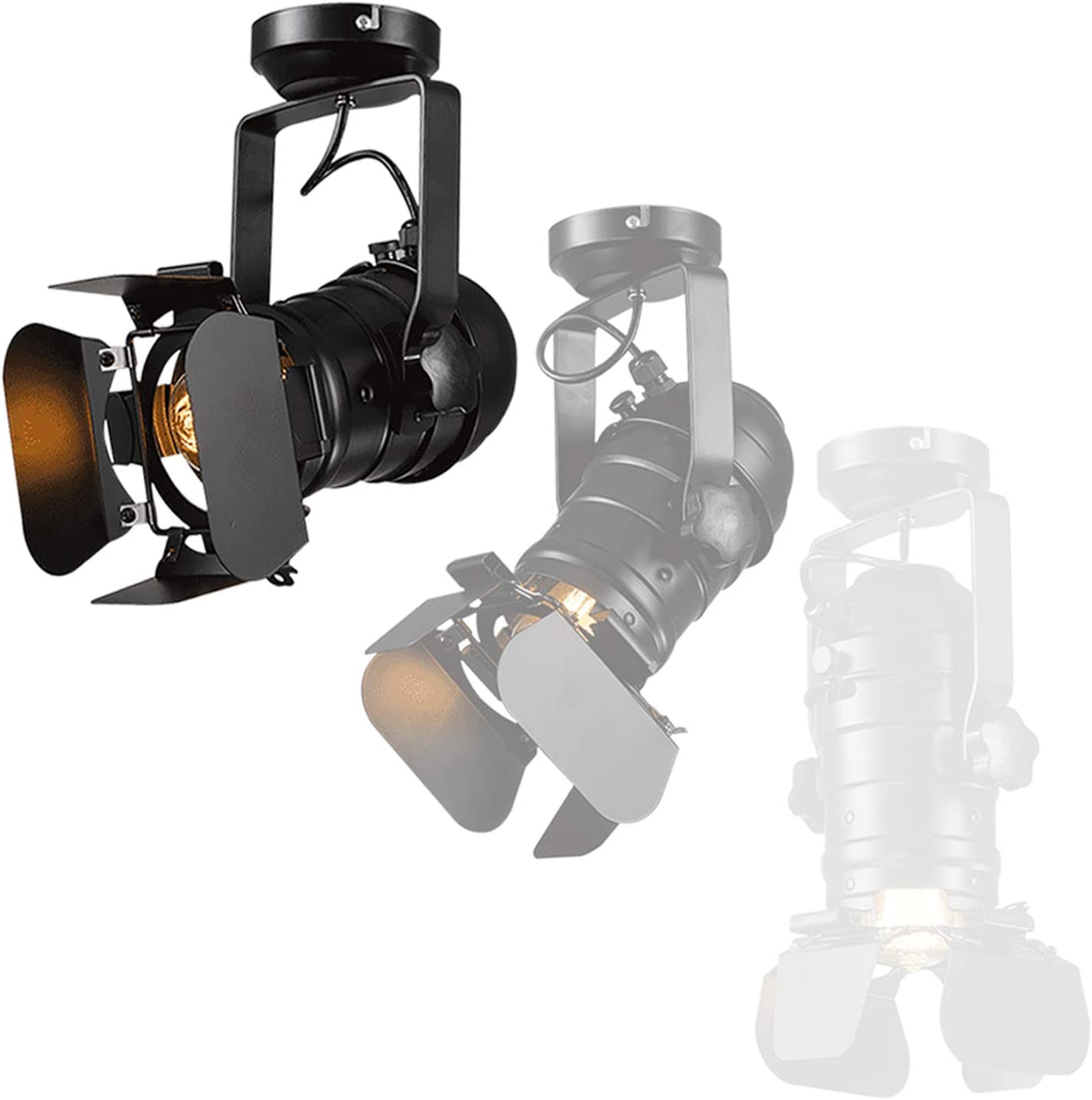 E26 Loft Industrial Ceiling Spots Spotlight Fixture LED Metal Track lamp Ceiling Lights Lamp for Living Room Pub Bar Cafe