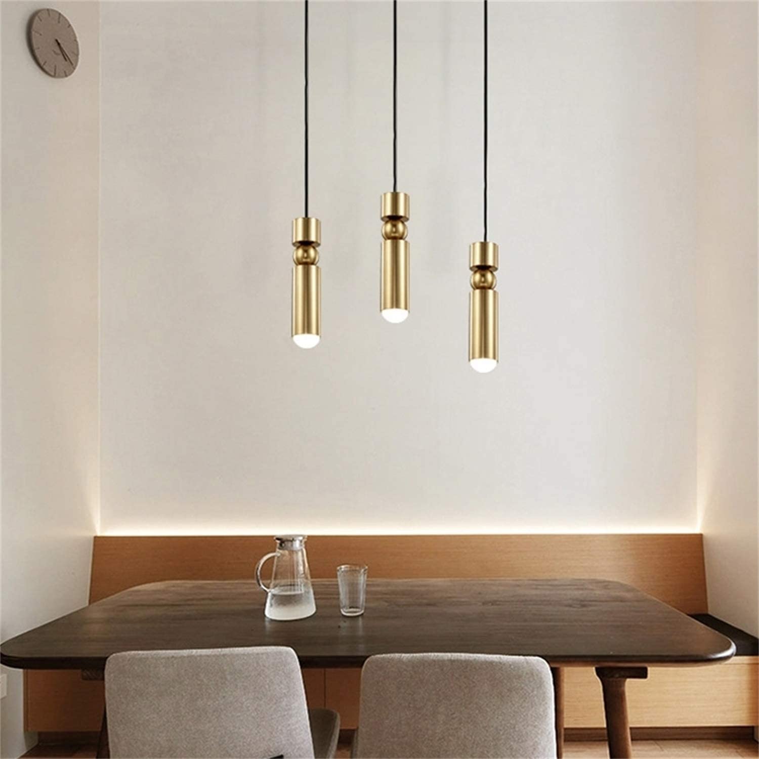 Dia 6CM L36CM E26 LED Gold Modern Nordic Acrylic Pendant Light Fixtures Dinning Room Hanging Lights Ceiling Adjustable Holder Spotlight for Kitchen Island Lighting