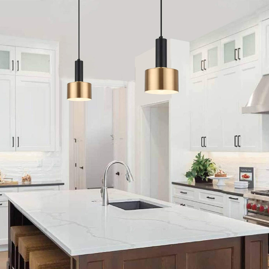 E26 Pendant Light Fixture - Modern Gold & Black Hanging Light for Kitchen Island, Dining Room, Bedroom, Living Room - Adjustable Nordic Style Chandelier