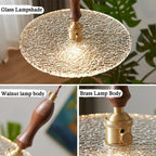 Nordic Japanese Pendant Lights E27 Glass Lampshade Creative Retro Restaurant Bar Kitchen Island Walnut Chandelier Adjustable 20cm Ceiling Hanging Lights