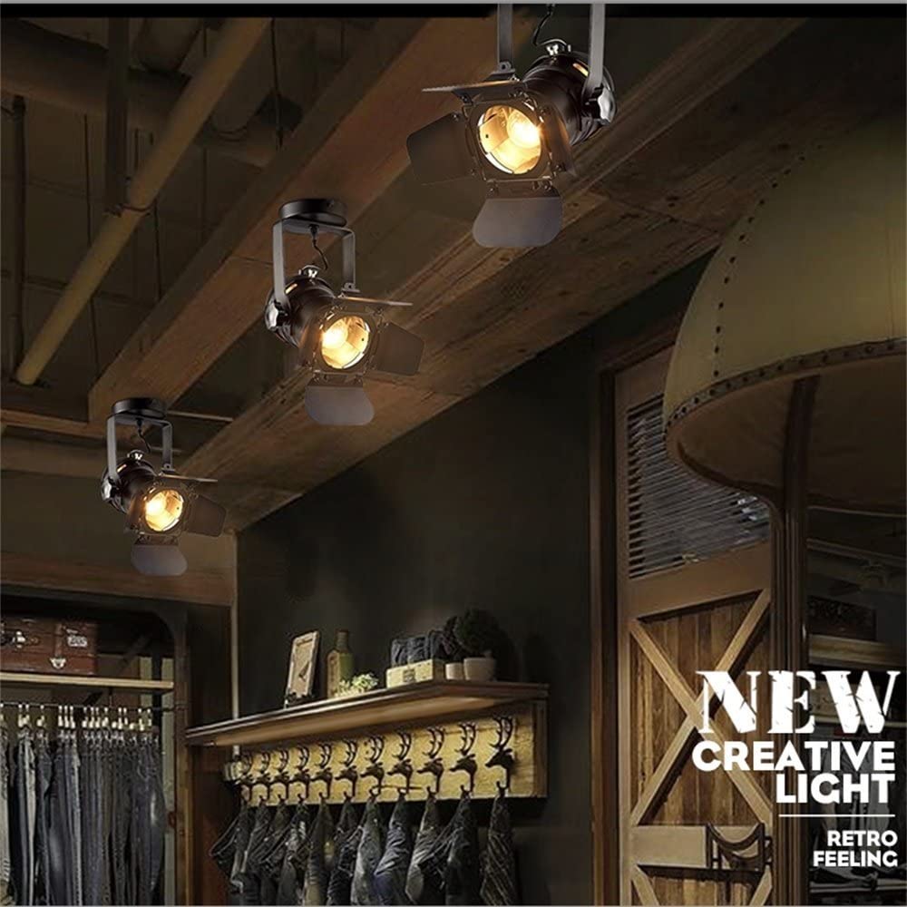 E26 Loft Industrial Ceiling Spots Spotlight Fixture LED Metal Track lamp Ceiling Lights Lamp for Living Room Pub Bar Cafe