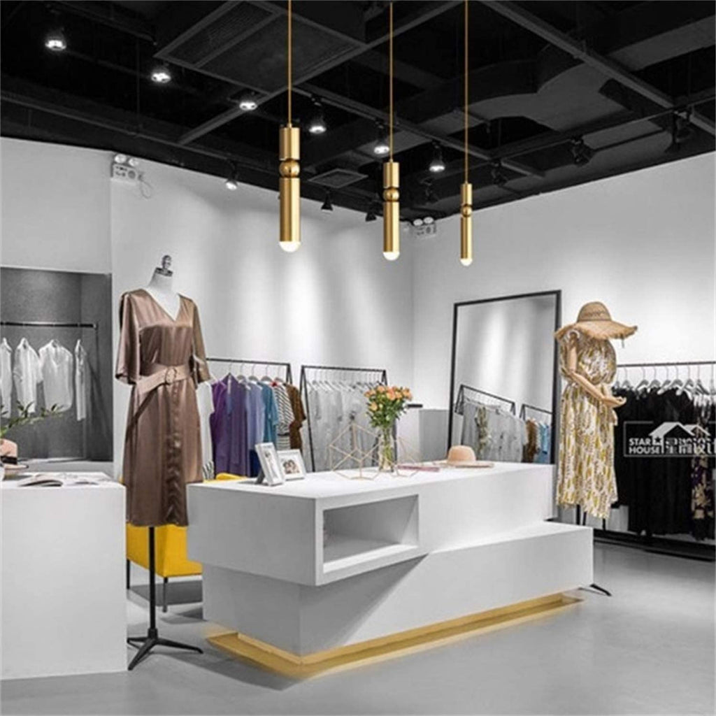 Dia 6CM L36CM E26 LED Gold Modern Nordic Acrylic Pendant Light Fixtures Dinning Room Hanging Lights Ceiling Adjustable Holder Spotlight for Kitchen Island Lighting