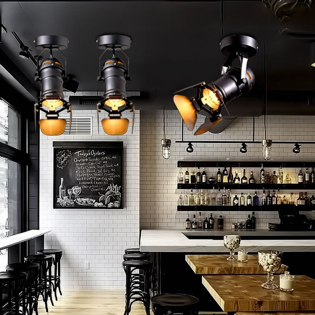 Gu10 L19 * W17cm Mini Industrial Loft Led Ceiling Spots Track Light Ceiling Downlights Spotlight Showcase Led Lighting Display for Hotel Bar Office Decor