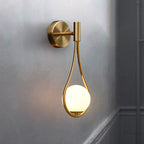 G9 Modern Wall Lamp with Milky Glass Shade, Industrial Brass Gold Globe Wall Sconce Lamp, Indoor Hardwire Hanging Wall Light Fixtures for Bedroom, Living Room, Bathroom