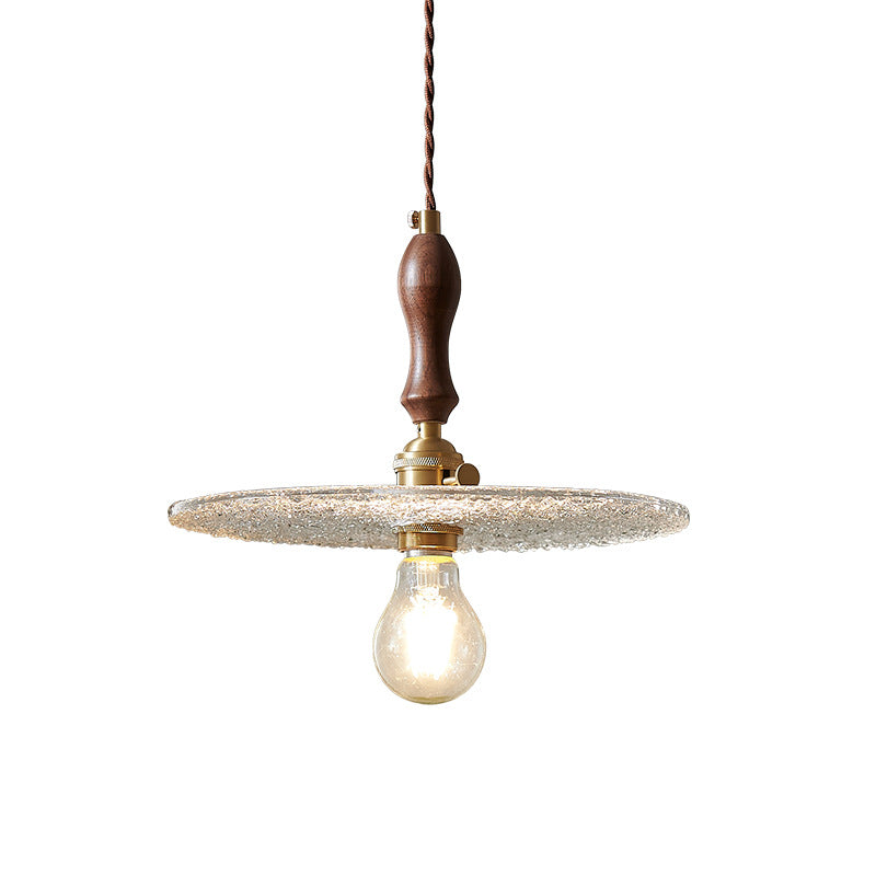 Nordic Japanese Pendant Lights E27 Glass Lampshade Creative Retro Restaurant Bar Kitchen Island Walnut Chandelier Adjustable 20cm Ceiling Hanging Lights