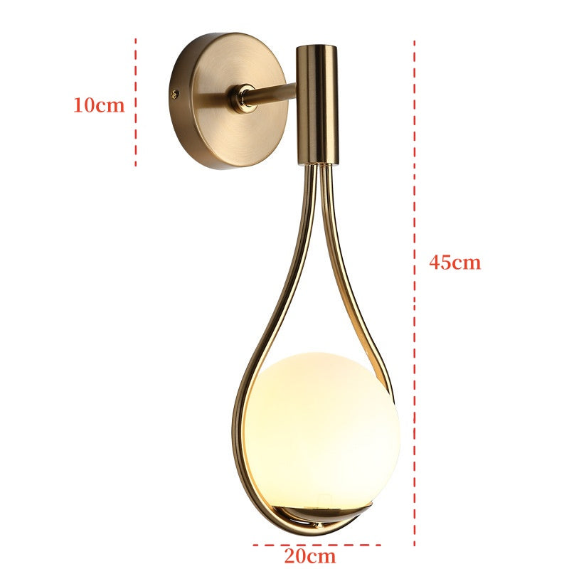 G9 Modern Wall Lamp with Milky Glass Shade, Industrial Brass Gold Globe Wall Sconce Lamp, Indoor Hardwire Hanging Wall Light Fixtures for Bedroom, Living Room, Bathroom