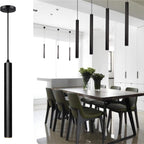 110V 12w 3000k Dia 5CM L40CM Tube LED COB Modern Pendant Lights Spot Light Downlight Hanging Lamp for Kitchen Island Dining Room Bar Counter Shop