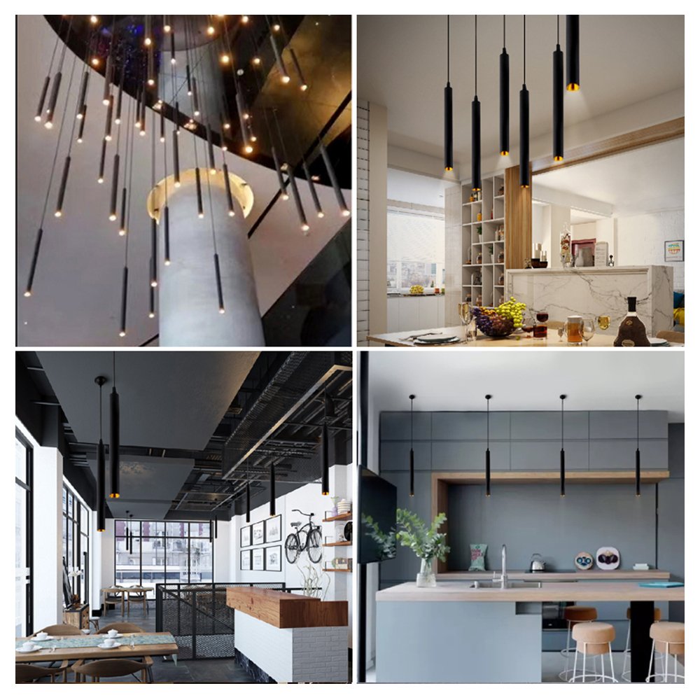 110V 12w 3000k Dia 5CM L40CM Tube LED COB Modern Pendant Lights Spot Light Downlight Hanging Lamp for Kitchen Island Dining Room Bar Counter Shop